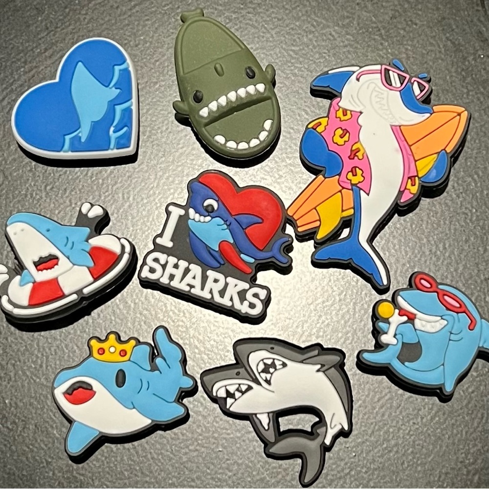 Shark Themed Croc Charms Set